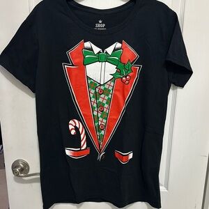 Black Christmas Tuxedo T-Shirt